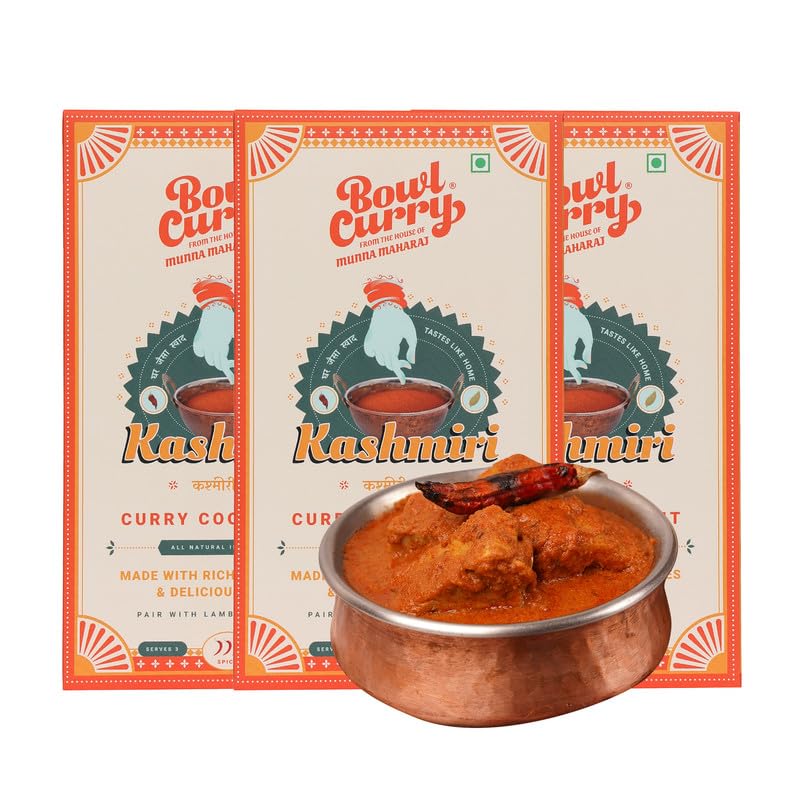 Bowl Curry Kashmiri Curry Paste |Pack of 3 x 300g | Cooking Paste For Mutton, Chicken, Eggs, Paneer | Ready to Cook Indian Masala Gravy Mix | Ready In 15 Mins | No Preservative/Artificial ​Colour (B0D1Y1LKF7) Amazon Price History, Amazon Price Tracker