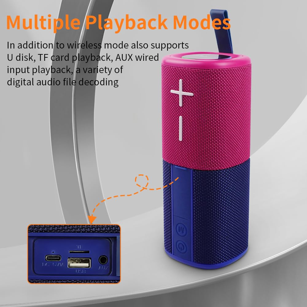 CYBORIS Altavoz Bluetooth Portátil 2 en 1 Magnético, 20W Bluetooth 5.3 con Altavoces Duales, Luces RGB, 24 Horas de Batería, Sonido Surround 360°, IPX6,Emparejamiento TWS para Exteriores/Fiesta/Viajes