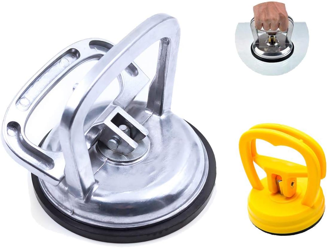 Upgrade Aluminum Suction Cup Dent Puller Car Handle Lifter 5", Bodywork Panel Remover Tool Handle, Dent Remover Heavy Duty Glass Lifting Kit for Car Truck Mirror Screen, Sucker 2.2" for Free