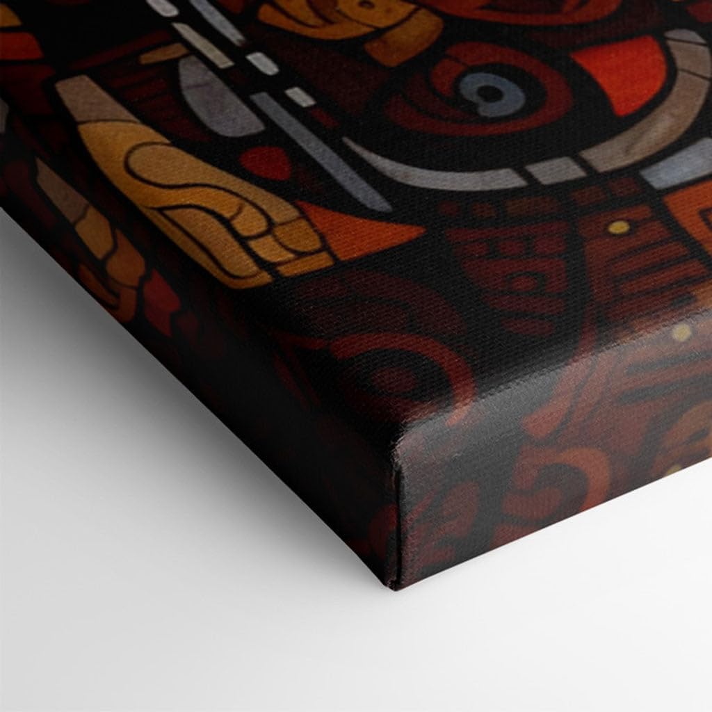 Canvas for Living room. Woven Complexity: A Tapestry of Geometric Warmth in Abstract Art, 27 x 18 inch Canvas Wall Art - Contemporary Masterpieces - Modern Home Decor - 69x46 cm (27x18 inch)