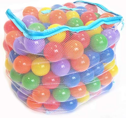 EWONDERWORLD 200 Count Non-Toxic BPA & Phthalate Free Crush Proof Plastic Play Balls with 8 Vibrant Colors and Mesh Bag – Pit Balls for Kids & Toddlers, Playpen Balls, Play Balls for Ball Pit