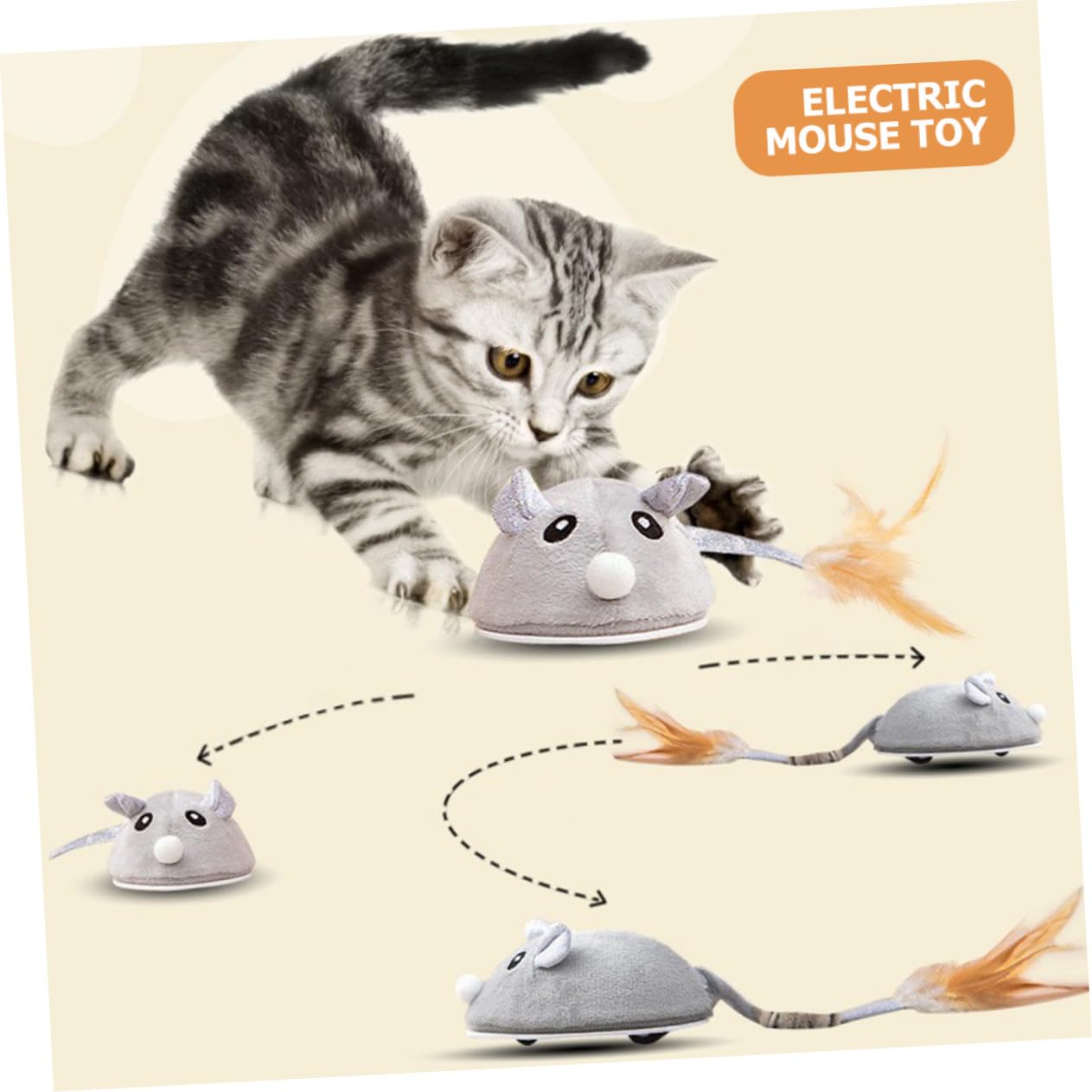 SUPVOX 2piezas Juguete Eléctrico De Ratón para Gatos Juguete Interactivo Recargable USB Simulación De Movimiento para Entretenimiento y Ejercicio De Mascotas para Interiores