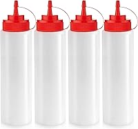 Vista 3 de Botellas de condimento Norcalway de 12 onzas para salsas - Botellas de chorro a prueba de fugas para aceite, jarabe, aderezo - Paquete de 3