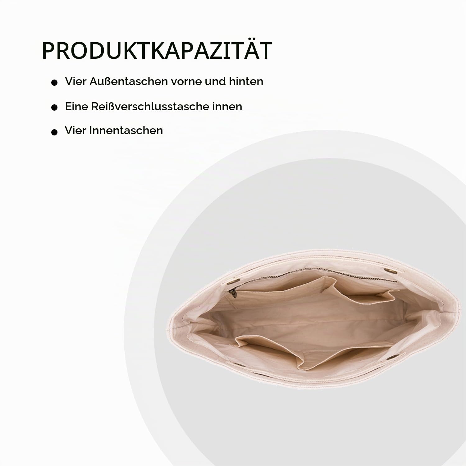 Taschenorganizer Handtaschen Organizer Einsatz & Kosmetiktasche (Beige, L)