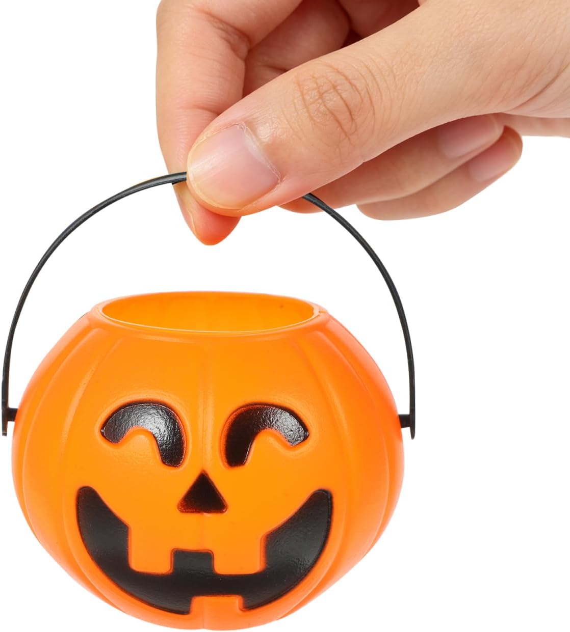 DOITOOL Halloween Small Pumpkin Buckets, 6 Pack Plastic Mini Candy Jar