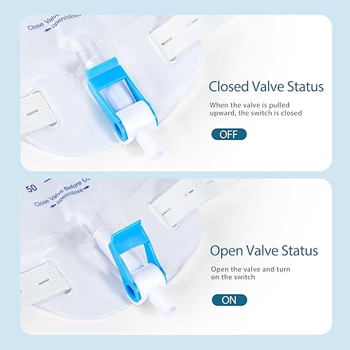 Miniatura 6 de Paquete de 5 bolsas de 16.9 fl oz, bolsa de drenaje urinario con catéter de 17.7 pulgadas, diseño antirreflujo, colección a prueba de fugas, correas