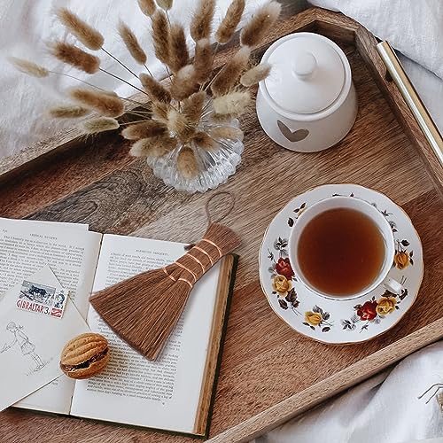 YARNOW Strohbesen Reisstrohbesen Kehrbesen Handgemachte Natürliche Bambus Mini Besen Staubbesen für Reinigung Werkzeug Zuhause Büro Chinesische Teehaus Tee Zeremonie Zubehör