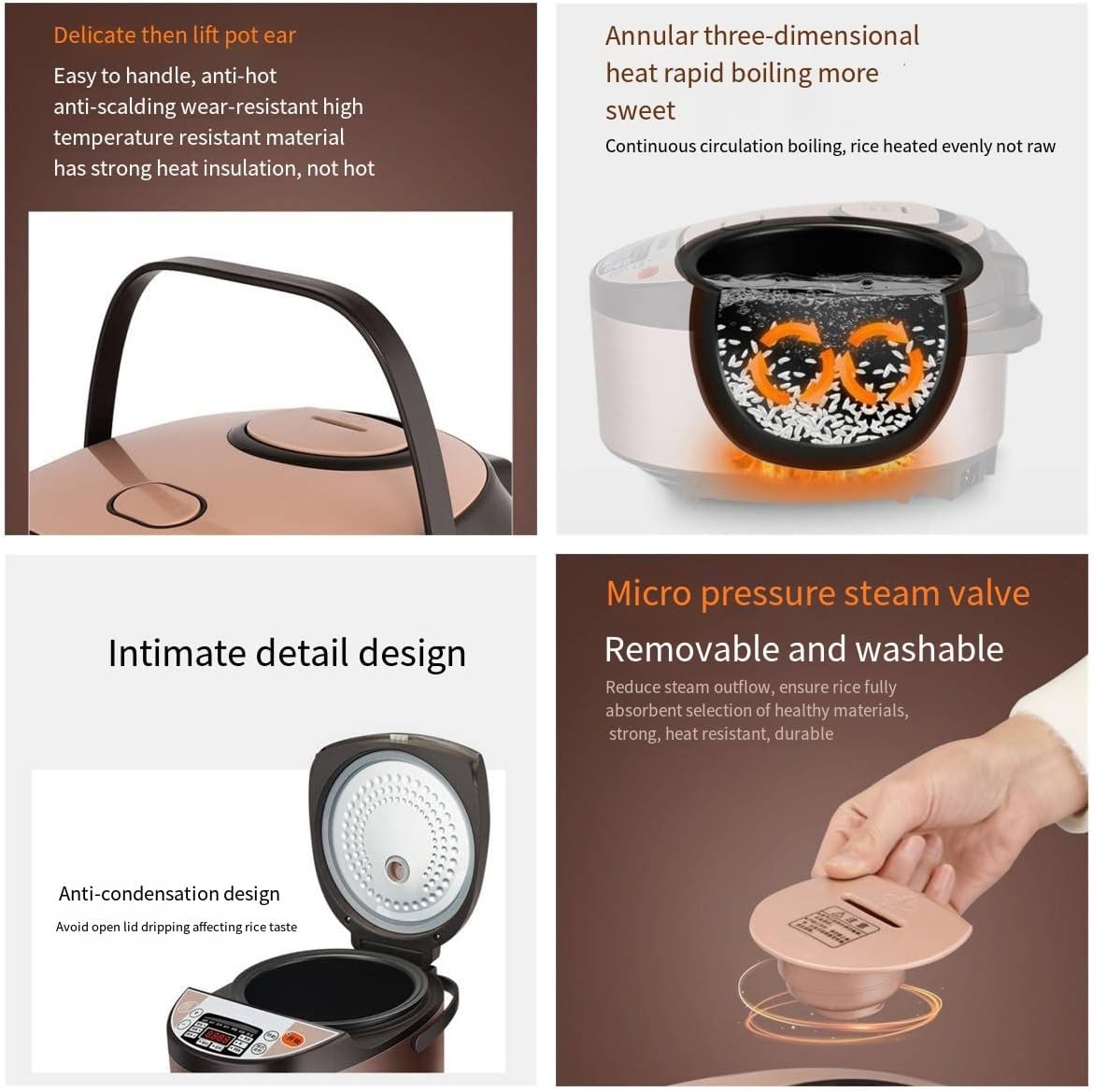 Rice Cooker Home Smart Appointment Claypot Rice Cooking Soup Non-stick gall bladder Multifunctional Rice Cooker Size 14.9x10.2x8.2 inches weight 105.8 oz