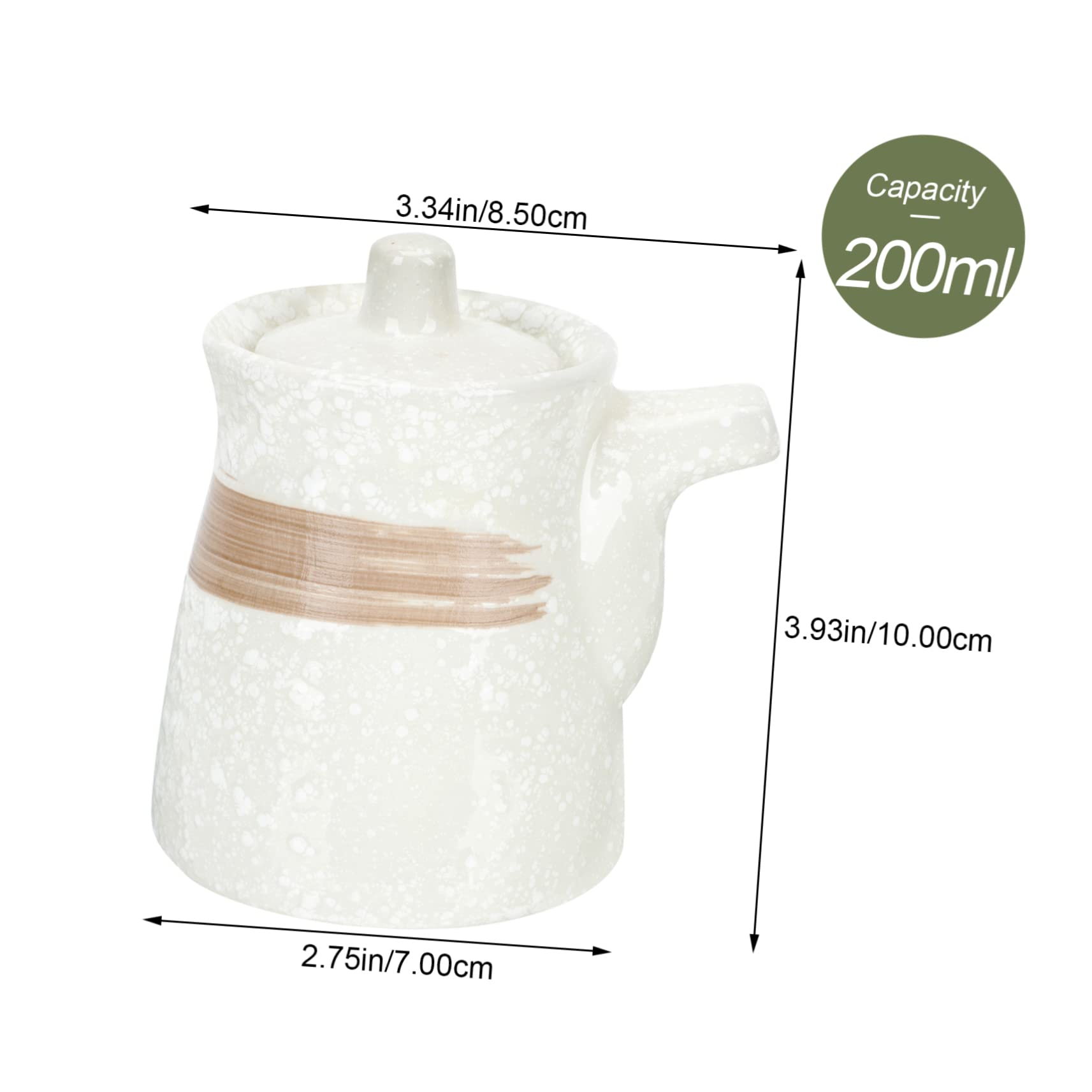HOLIDYOYO Ceramic Soy Sauce Bottle Small Vinegar Dispenser for Kitchen and Sealed Sauce Storage Jar for Home Restaurant and Housewarming Smooth Grinding Design