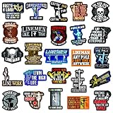 Linemen Hard Hat Stickers Perfect for Linemen, Pack of 25, Waterproof Vinyl, Includes Tool Images