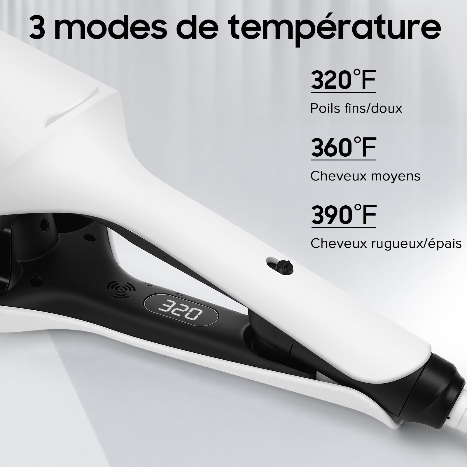 Fer à Onduler pour Ondulations Plage & Cheveux Bouclés – Boucleur Céramique Ionique à 3 Têtes, 3 Niveaux (160/180/200°C), 32mm, 138W, Idéal pour Débutants Ondulateur Cheveux