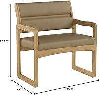 Vista 37 de Wooden Mallet Valley Bariatric Guest, Silla base de trineo, roble mediano
