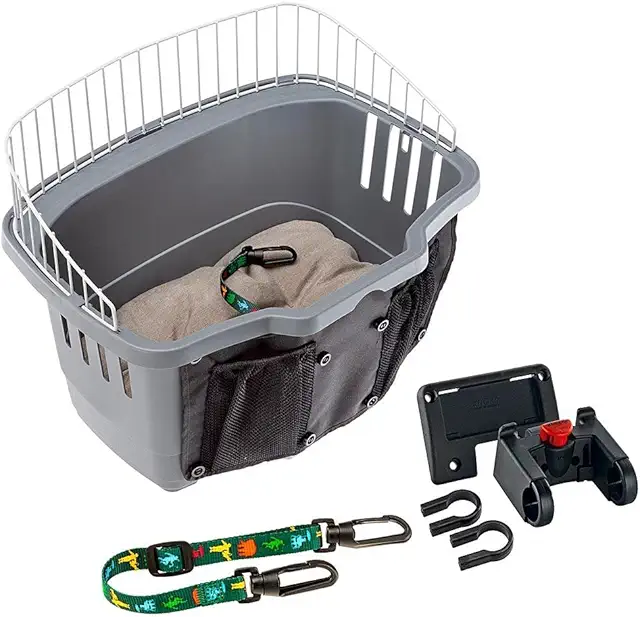 Cestino Bici Cane Trasportino per Cani Piccoli con Cuscino e Sicurezza