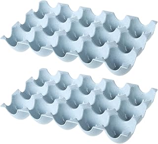 GZWY 2 hueveras para huevos, para cocina, armario, frigorífico, capacidad para 15 huevos, ranura profunda, antideslizante, color azul