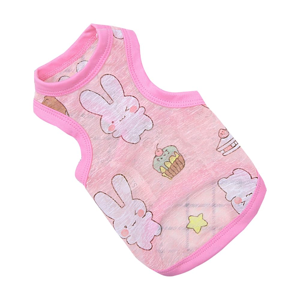 Cute Pet Shirt — Dog T-Shirt with Rabbit Pattern Summer Pet — Breathable Soft Shirt Puppy Shirts Dog Clothing (Large)