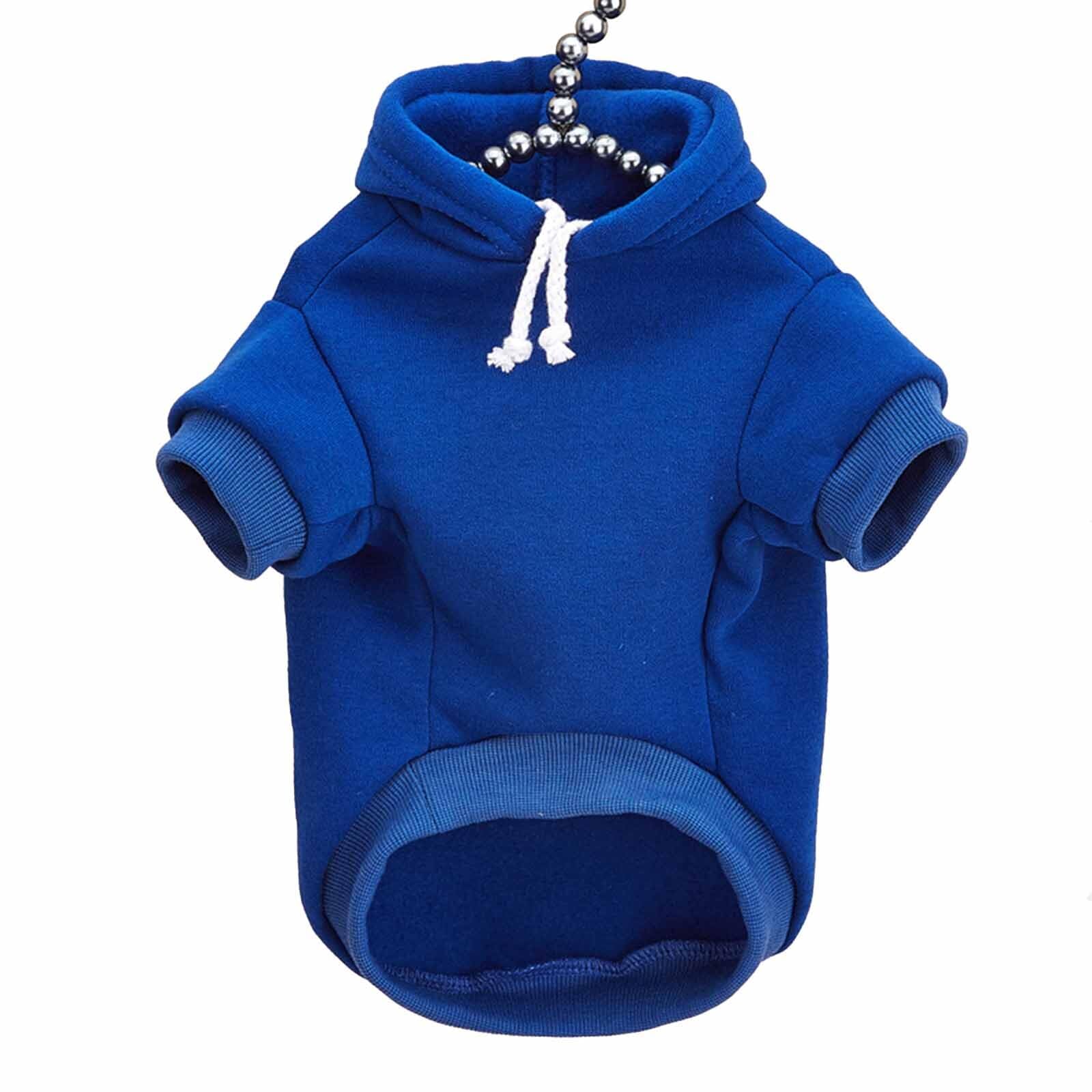 Monkimau Hundepullover Hoodie für kleine bis große Hunde – Warmer Fleece – Herbst- und Winterkleidung – XS bis XXXL – 10 Farben (Blau, XS)