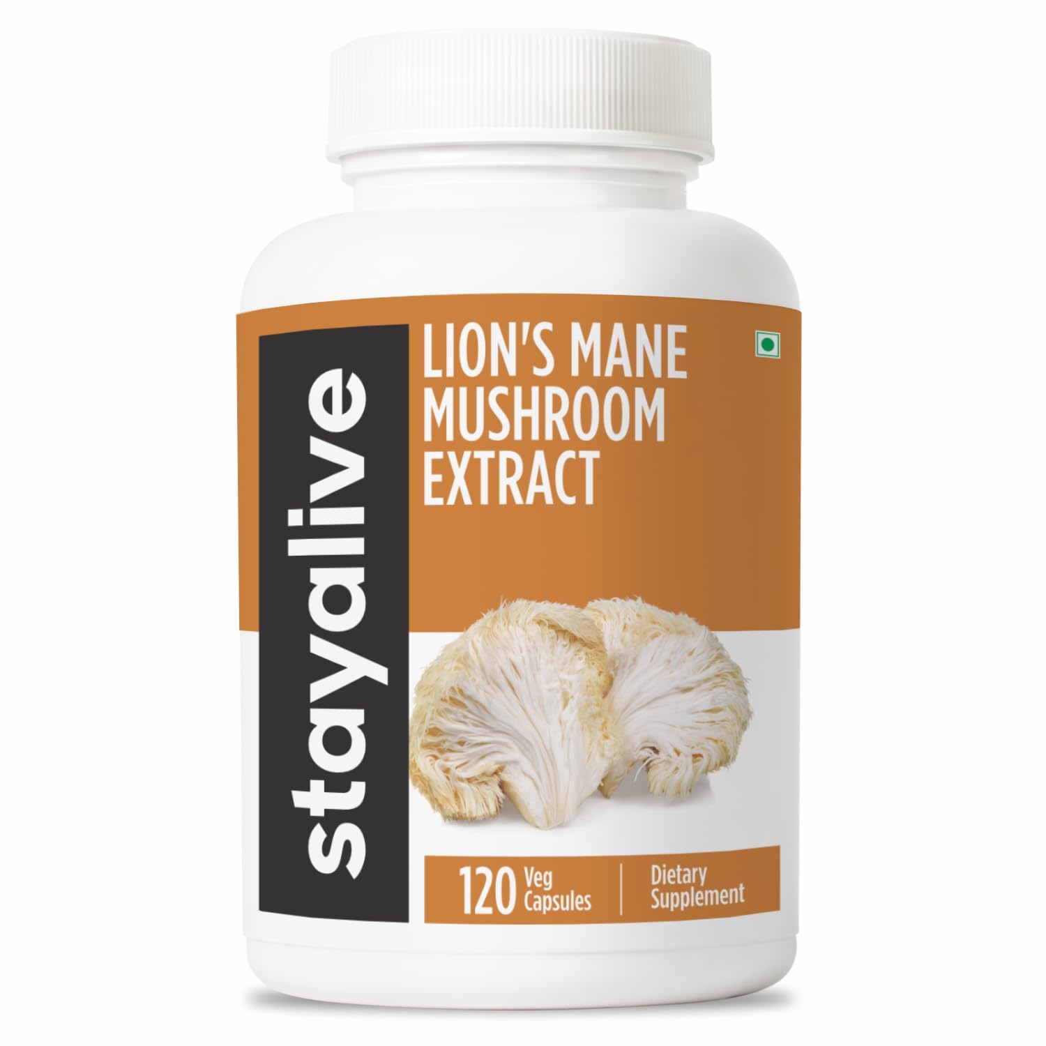 STAY ALIVE Lion's Mane Mushroom Supplement 1000mg | 30:1 Extract with Beta Glucans | 100% Fruiting Body | Supports Brain Health, Memory & Cognitive Function | Non-GMO & Gluten-Free | 120 Capsules