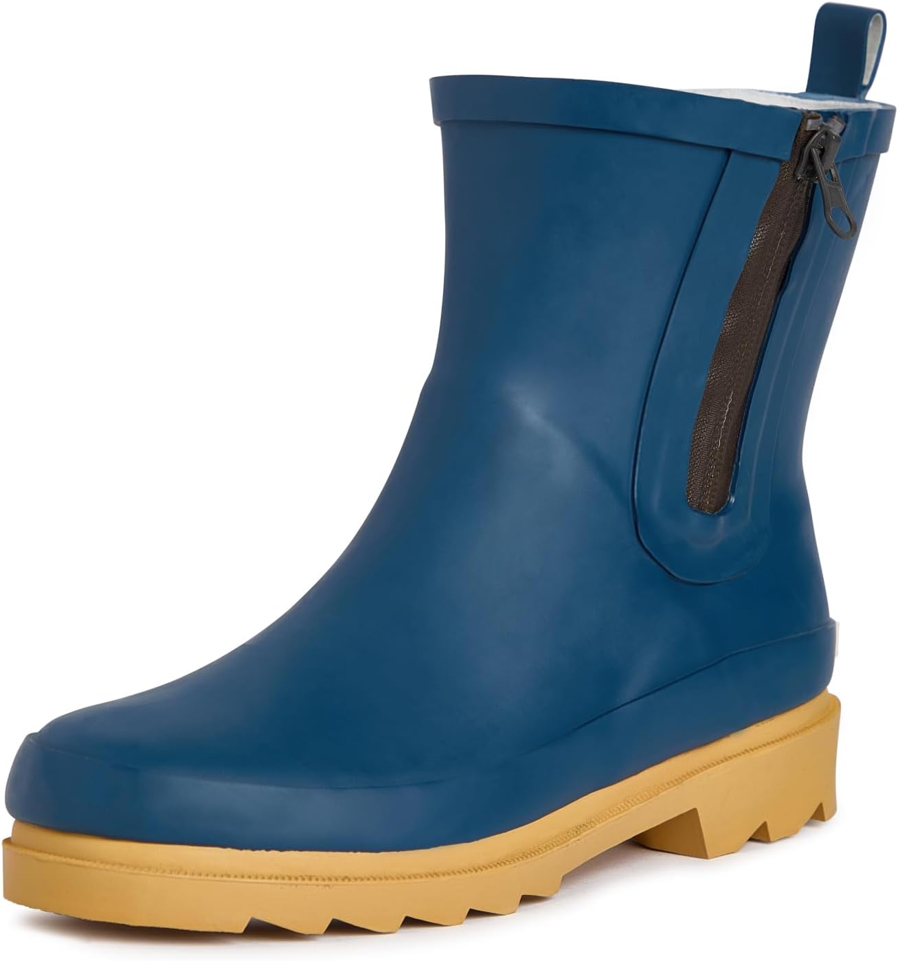 Laura Ashley Women's Snow and Rain Boots, Mid Cut Rubber Boots Waterproof Ankle Boots with Non Functional Side Zipper