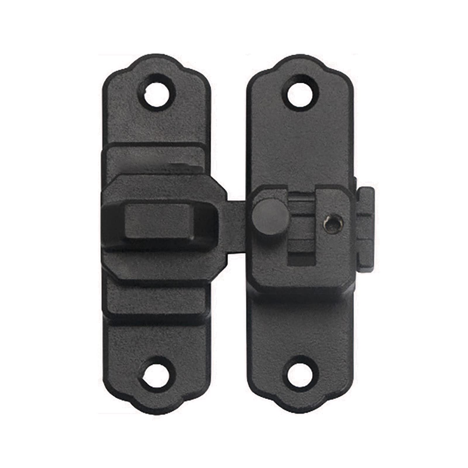 YDHSIKK Door Lock Bolt, Stainless Steel Double Lock Sliding Bolt Gate Door Latch 90 180 Degree Multicolor(Black Short)
