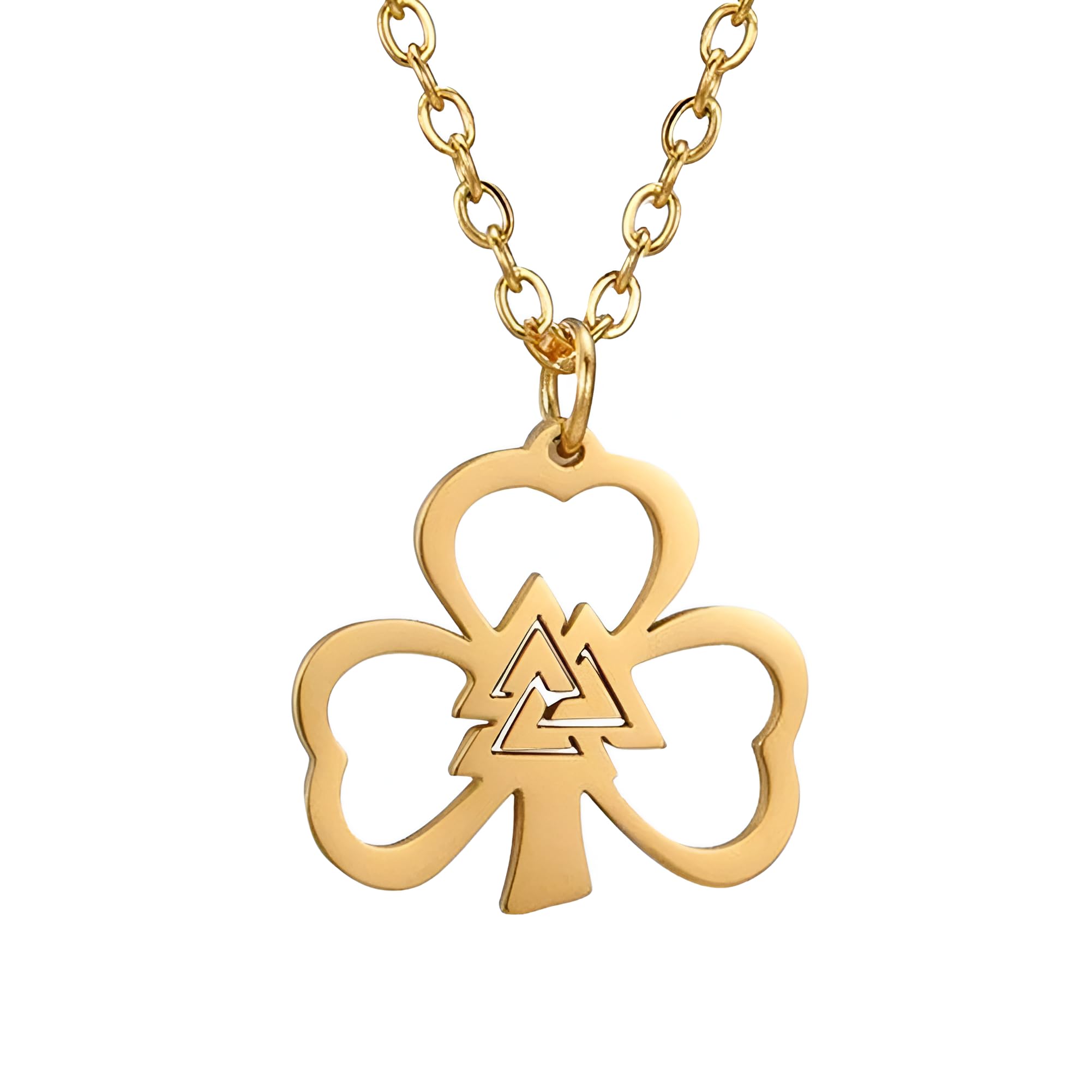 Collier Saint-Patrick en argent avec breloque trèfle porte-bonheur