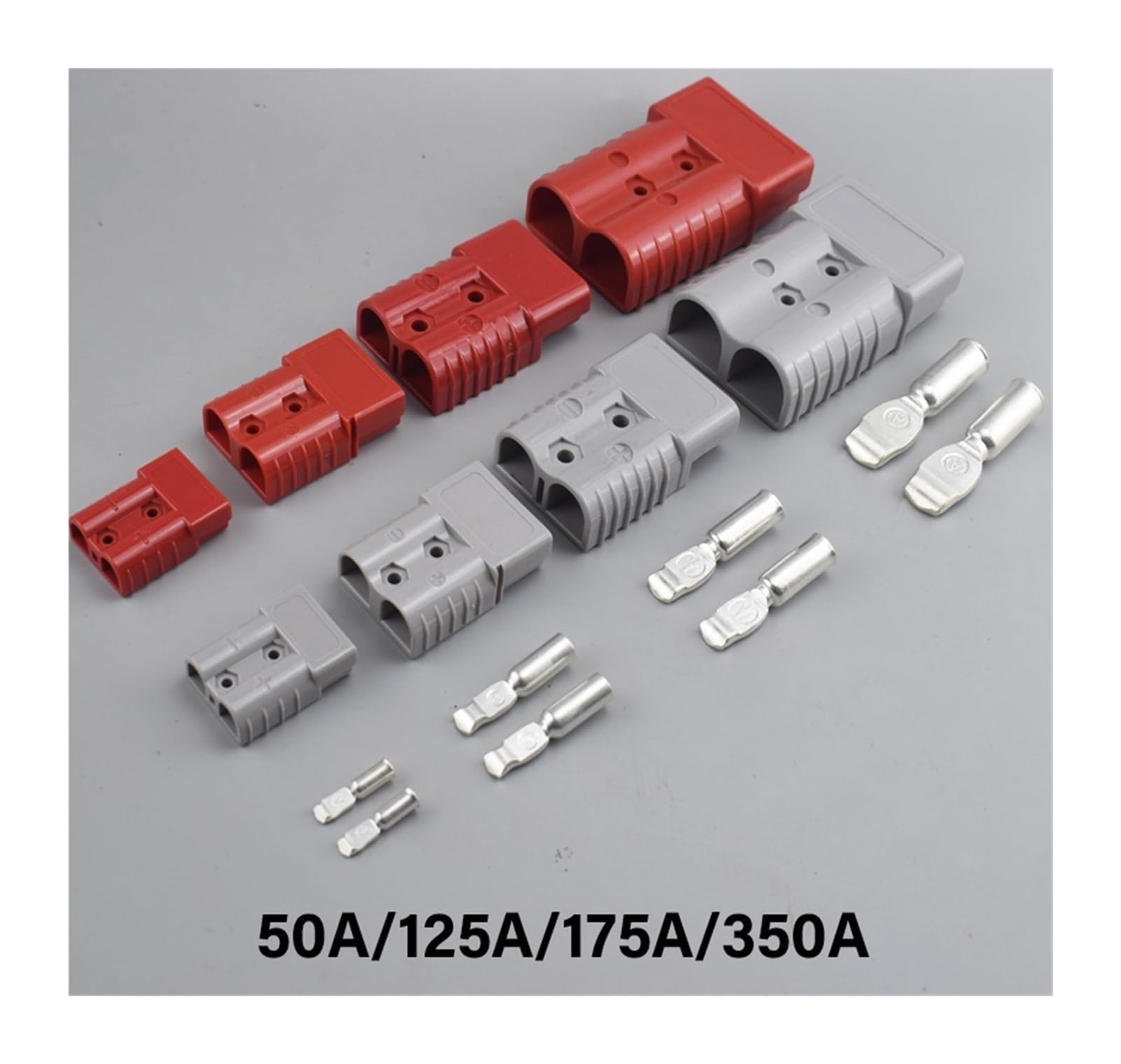 2Uds 50A 120A 175A 350A conector de carga de batería 600V enchufe de alimentación rápida de alta corriente for batería de coche eléctrico, CableSolar(2PCS grey 350A)