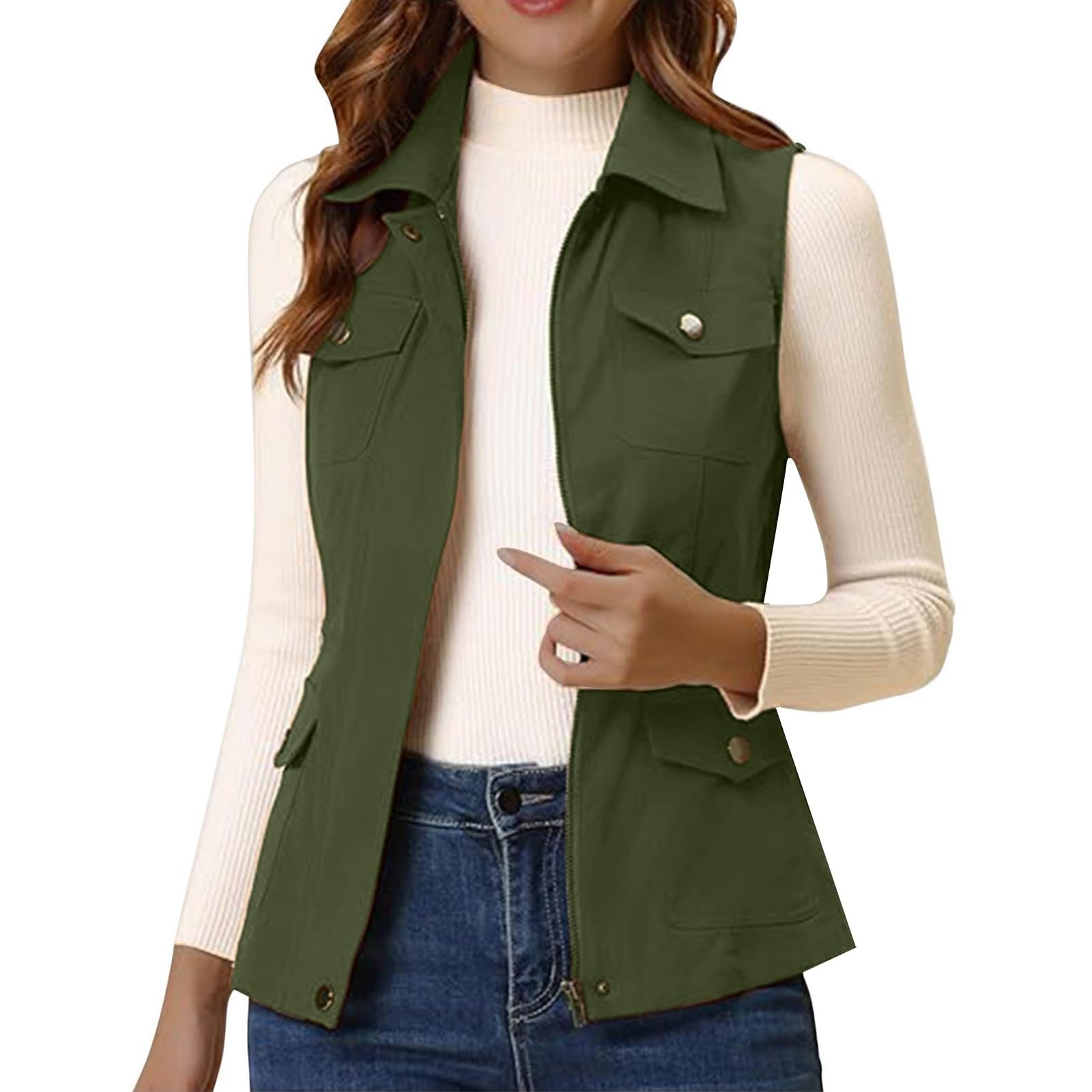 Women's Travel Vest with Pockets Sleeveless Cargo Utility Vest Women's Sleeveless Travel Vest Cargo Pockets Lightweight Outdoor Hiking Gear