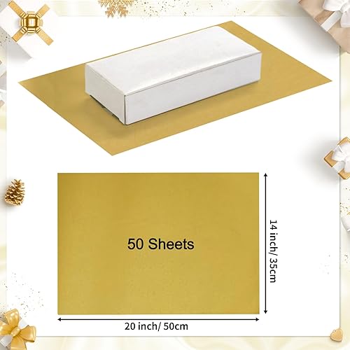 Miniatura 3 de 50 hojas de papel de seda dorado para bolsas de regalo, papel de seda dorado a granel para bodas, cumpleaños, proyectos de bricolaje, envoltura de