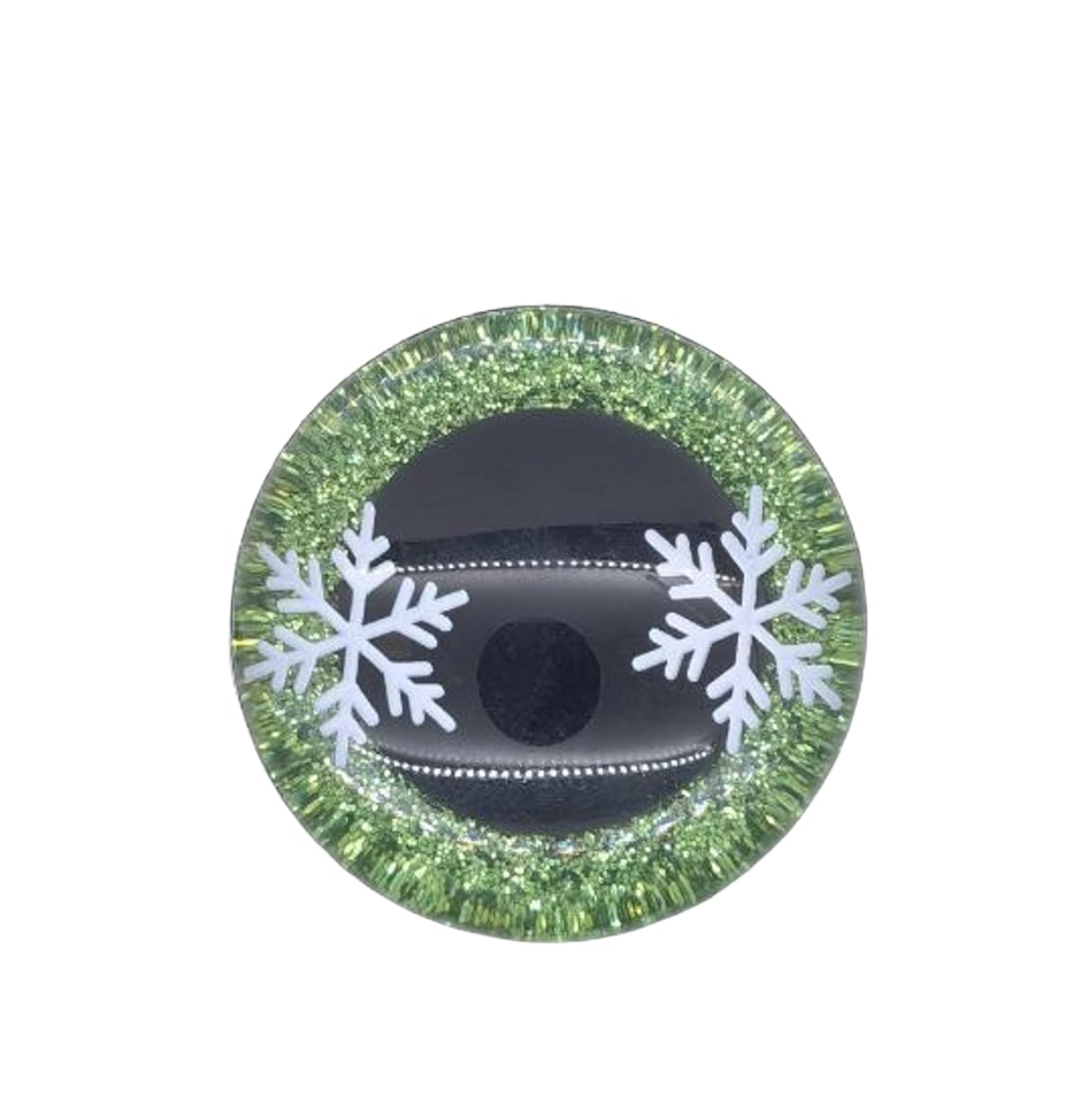 YJIUYUANQ 16mm Glitter Safety Eyes 3D Snow Eyes, Long Stem with Glitter Fabric with Washer,Light Green,100 Pack