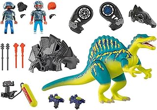 SUNNY, Playmobil, Conjunto de brinquedos, Espinossauro, Duplo Poder e Defesa, Dino Rise, Boneco e Acessórios - 46 Peças