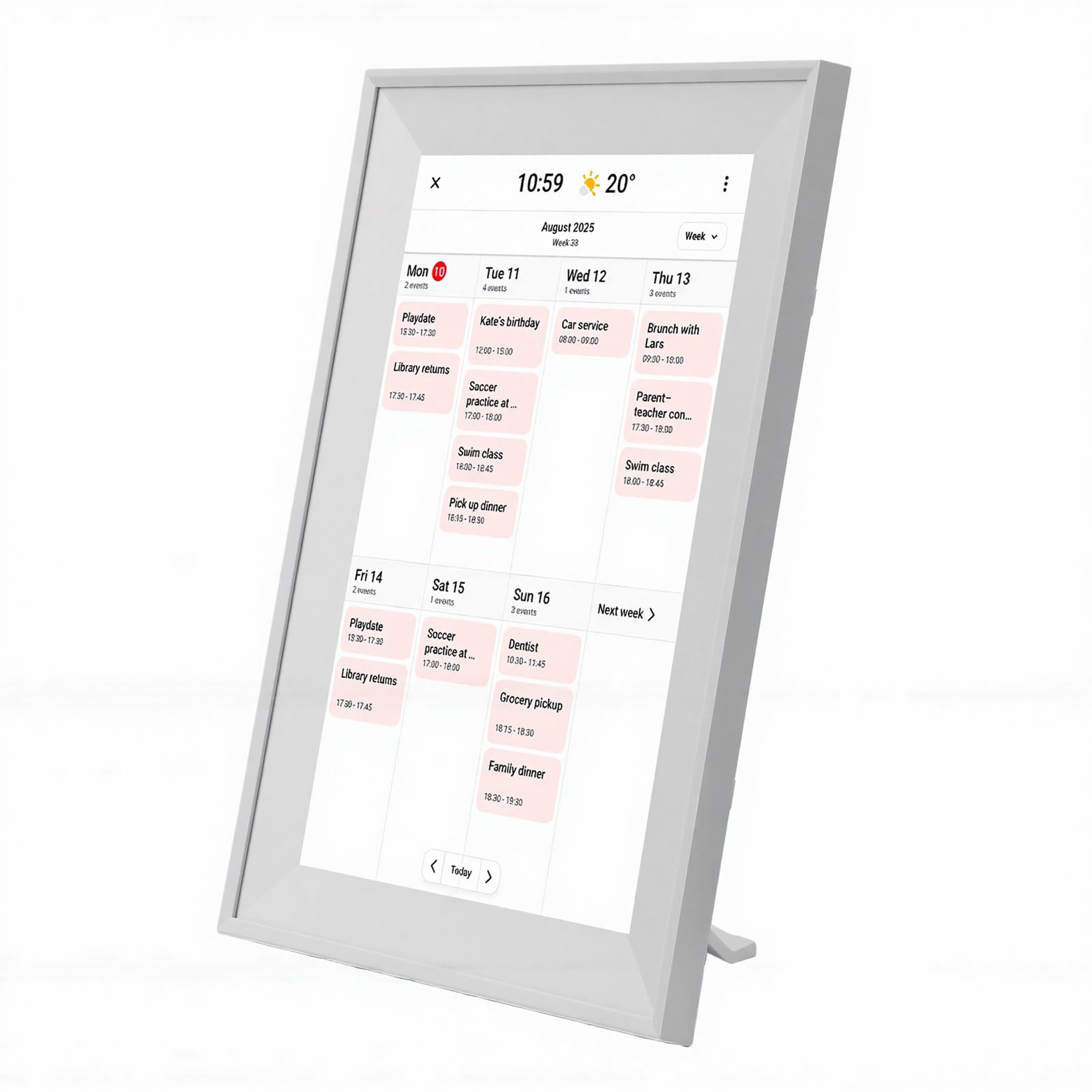 Wakects 10,1-Zoll-Touchscreen-Smart-Kalender, Digitaler Familienplaner mit WLAN-Synchronisierung, ABS-IPS-LCD-Display 1280 X 800, Dual Touch, Zeitplansynchronisierung und Fotofreigabe für das Home
