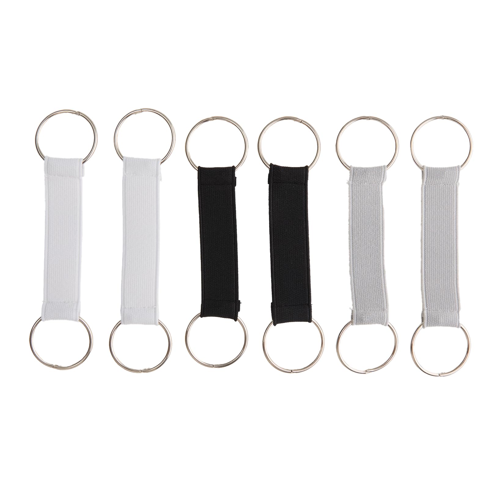 WOLVINA Elastic Double Ring Luggage Strap – Stretch Connector for Travel Backpack, Hat Holder, Glove Clip & Outdoor Gear Attachment (6 Pack Black White Gray)