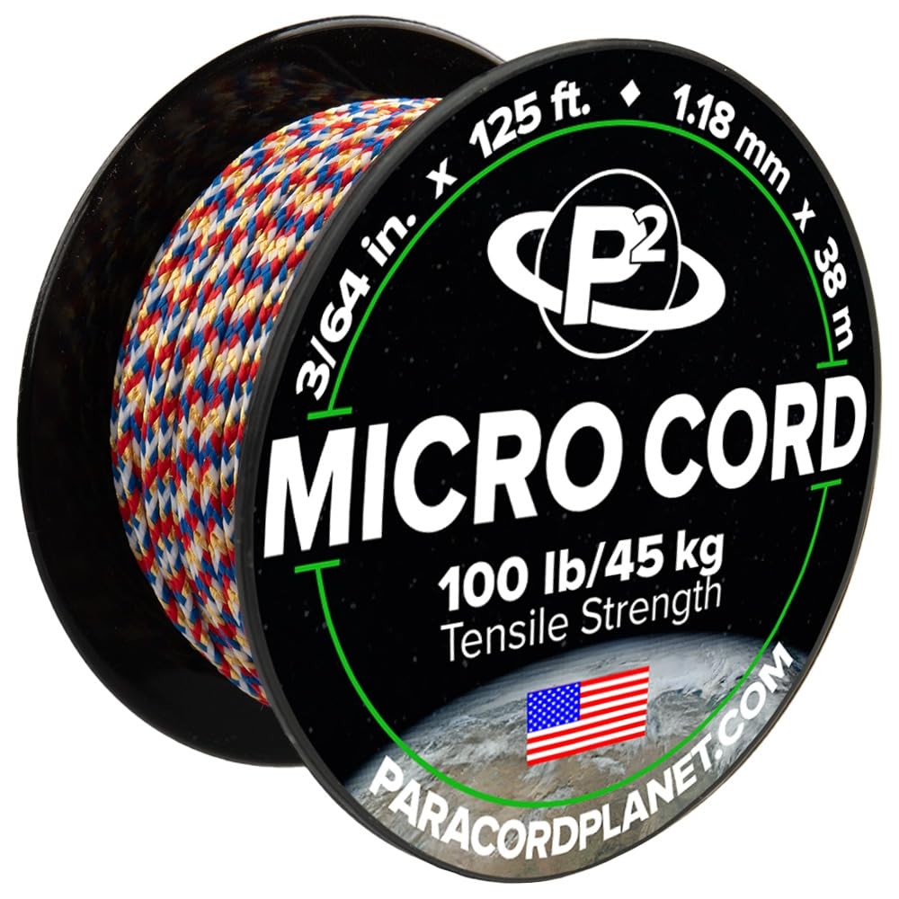 Paracord Planet Micro Paracord – Thin Braided Cord for Crafting, Fishing, and DIY Projects in 125 ft Spools – Super — image 1