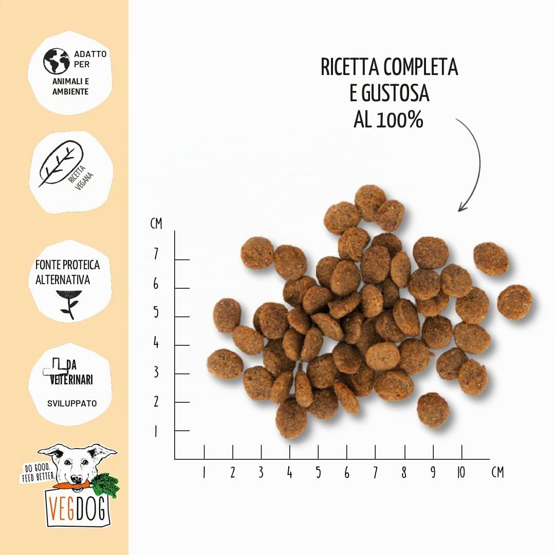 VEGDOG Farmer's Crunch Crocchette Ipoallergeniche (10 kg) | Cani Adulti | Senza Glutine e Soia, Povero di Purine | Alimento Completo per Allergici con Proteine di Patata