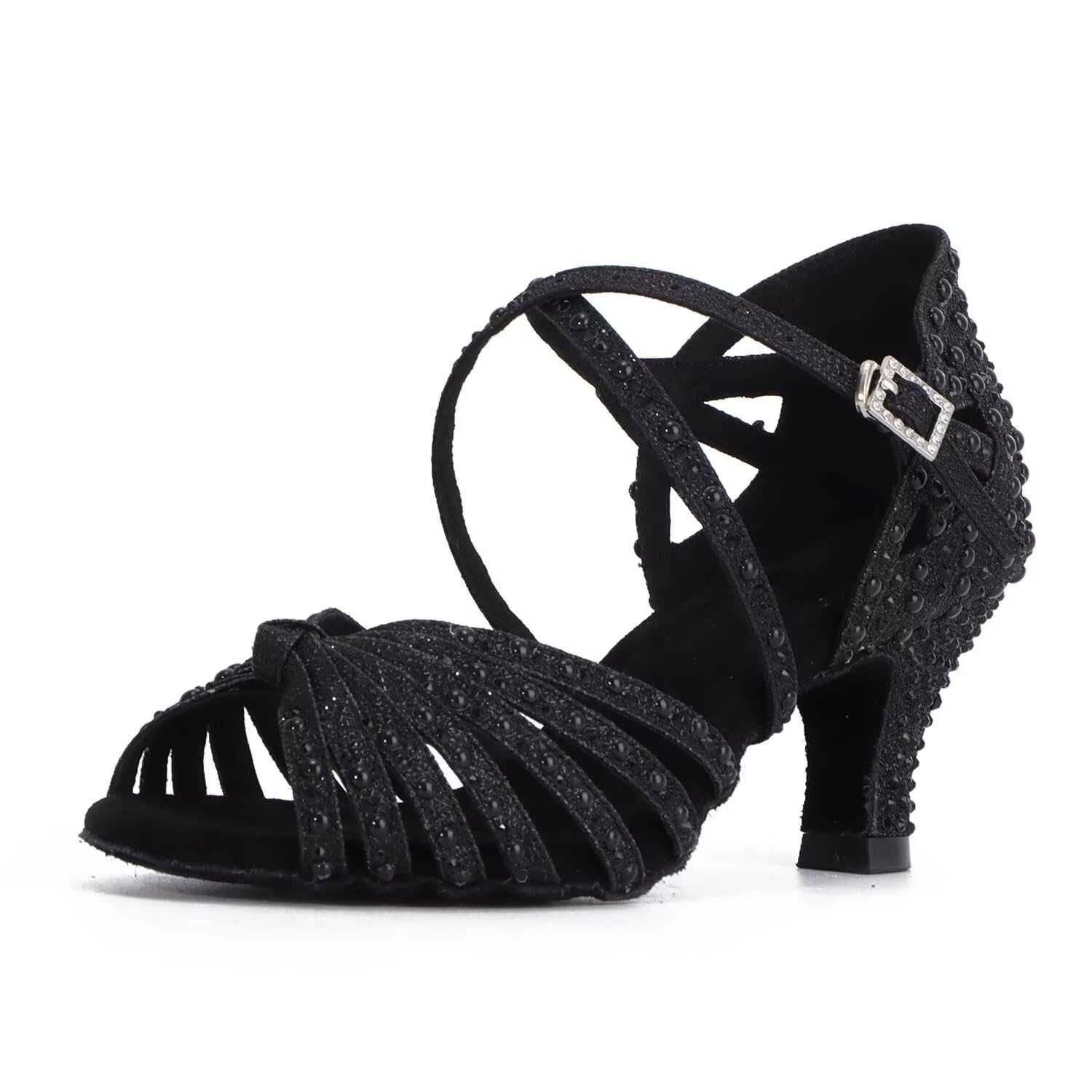 Chaussures de danse salsa et latine or claire talon sur-mesure Chaussures de danse salsa et latine or claire talon sur-mesure