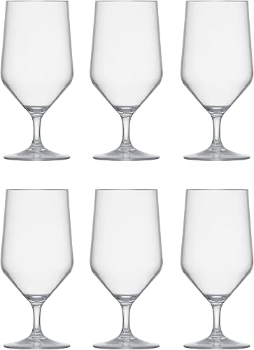 Fortessa Sole - Juego de 6 vasos de plástico de copoliéster de alta calidad, resistentes a las roturas, sin BPA, para exteriores, vidrio multiusos,
