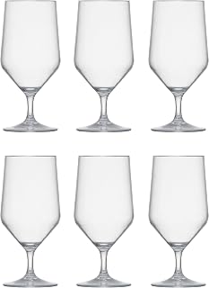 Fortessa Sole Outdoor Shatter Resistant BPA Free Premium Copolyester Plastic Drinkware 6 Pack, All-Purpose Glass, Clear, 14 Ounce (Set of 6)
