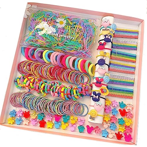 Image of Shining Diva Fashion 74-1220 Pcs Colorful Hair Bands, Hairpins, Ponytail Holders, Flower Clips, BB Clips, Bamboo Knots, Hair Extensions, Headbands for Girls Kids Baby Toddlers | A Box of Multipurpose Girls Hair Accessories Set | Birthday Gift for Girls