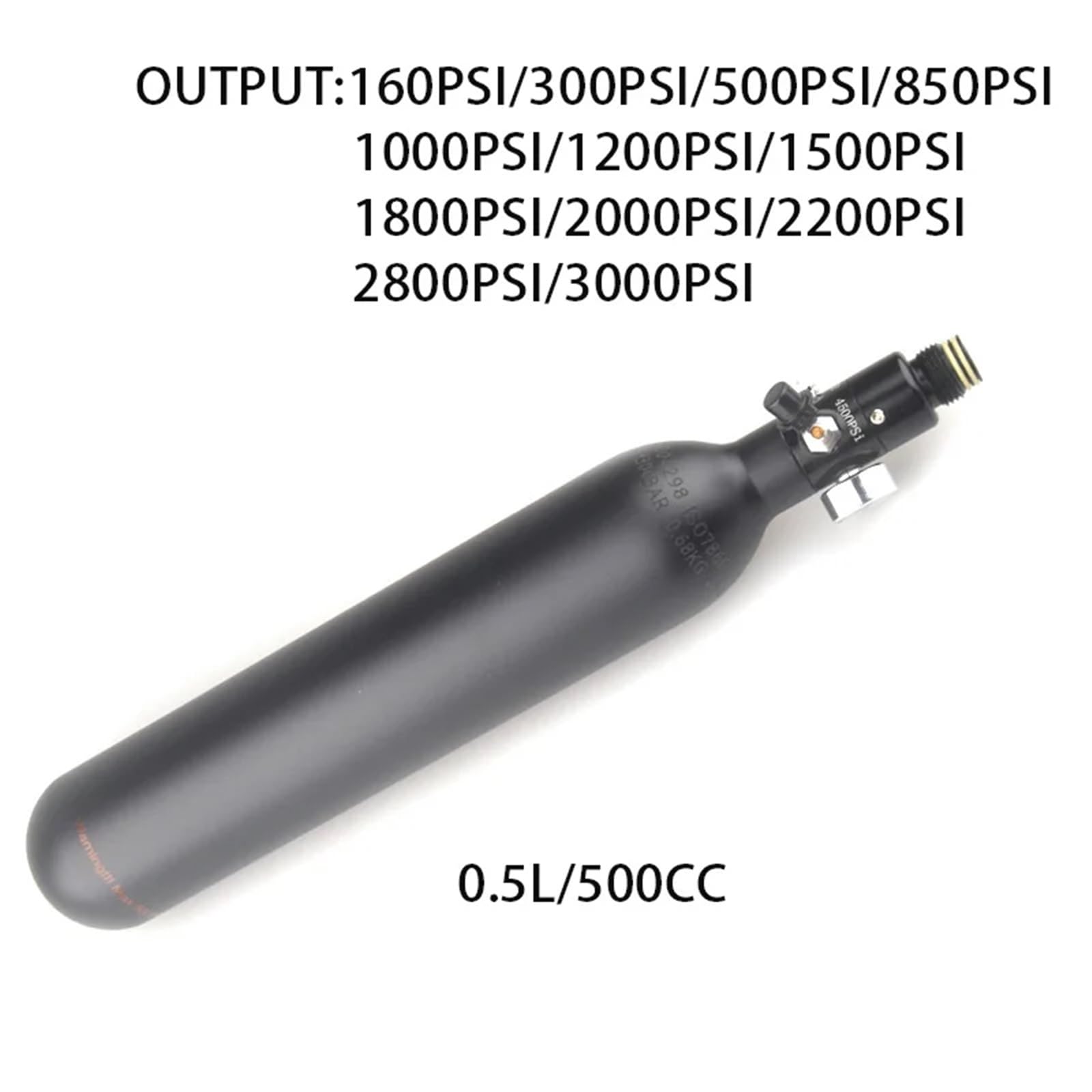 1 szt. 0,5 l 500 cm³ nurkowanie M18*1,5 wyjście butli gazowej 160-3000 PSI regulator ciśnienia stacja zbiornik powietrza nurkowanie akcesoria do butli CO2