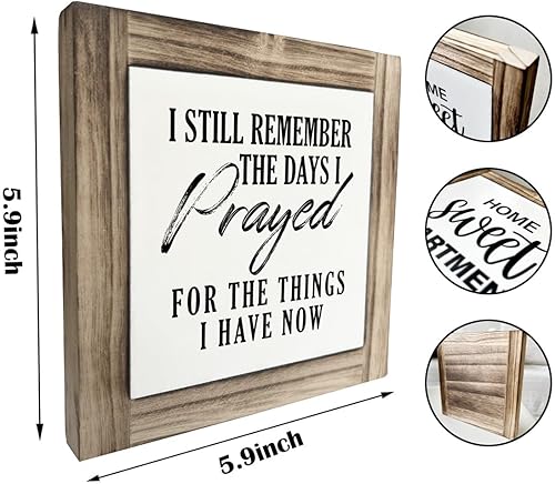 Miniatura 3 de Letrero cristiano, caja de madera para decoración de escritorio, letreros artísticos de mesa, placa decorativa de madera para decoración del hogar,