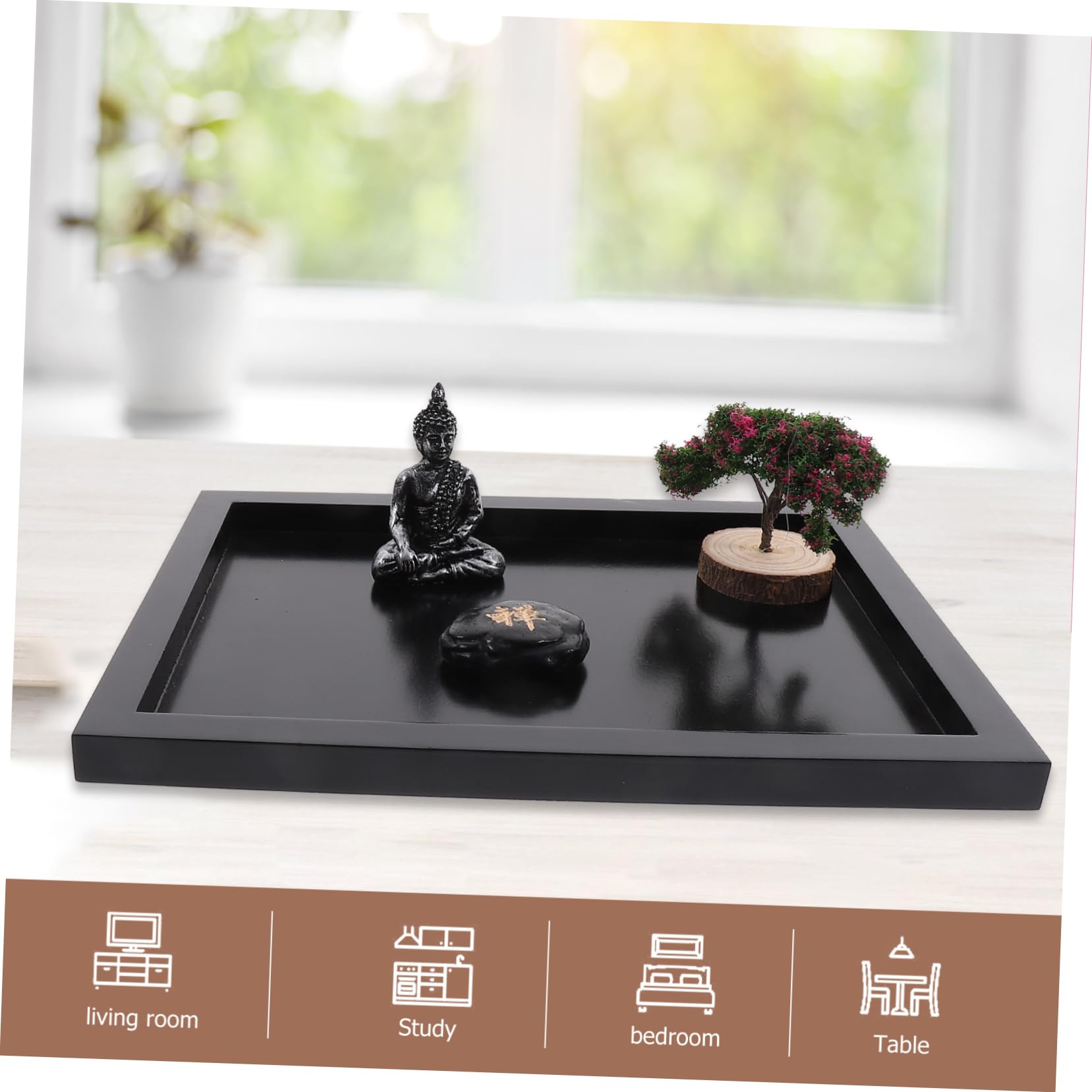 TOYANDONA Jardin pour Bureau Kit De Décoration avec Statue Bouddha Bac à Sable Décoratif Ornement De Table Intérieur