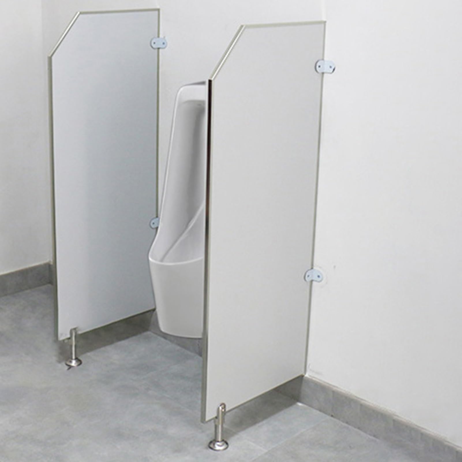 Divisorio per orinatoio, a Pavimento, per Adulti, con Angoli in Acciaio Inox, Ideale per scuole, asili, Centri Commerciali e luoghi pubblici (3 Pezzi)