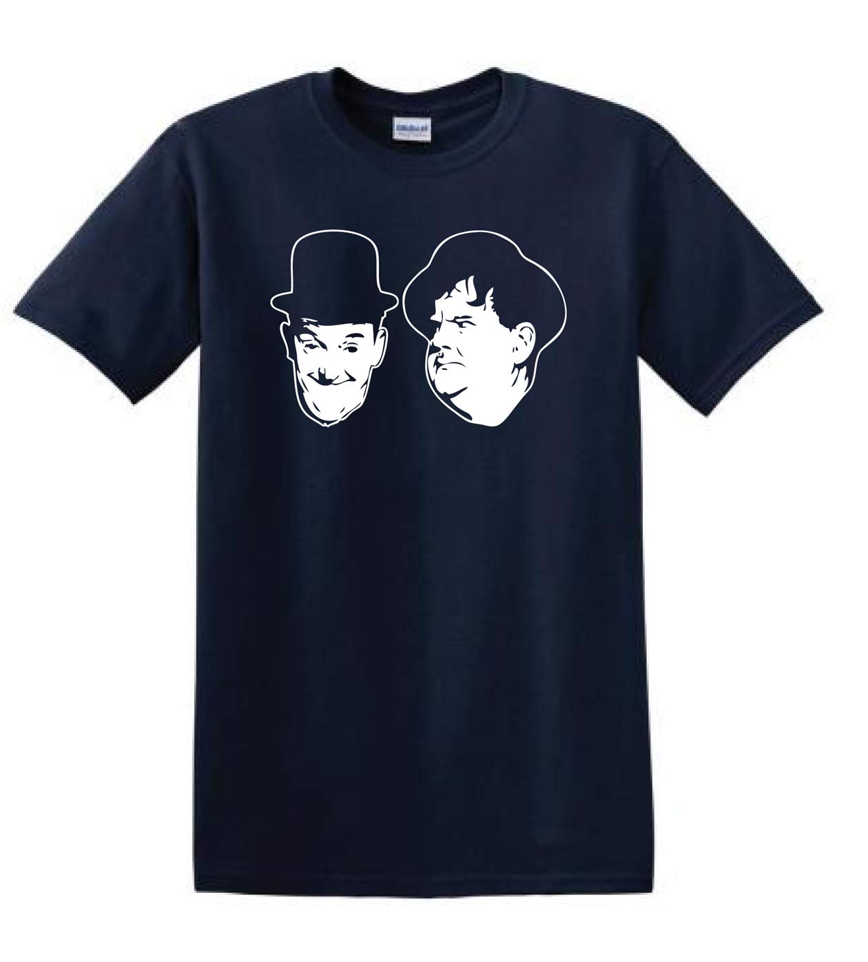 Revolutionary Tees Laurel and Hardy Comedy Legends Retro Film T-Shirt Navy Blue