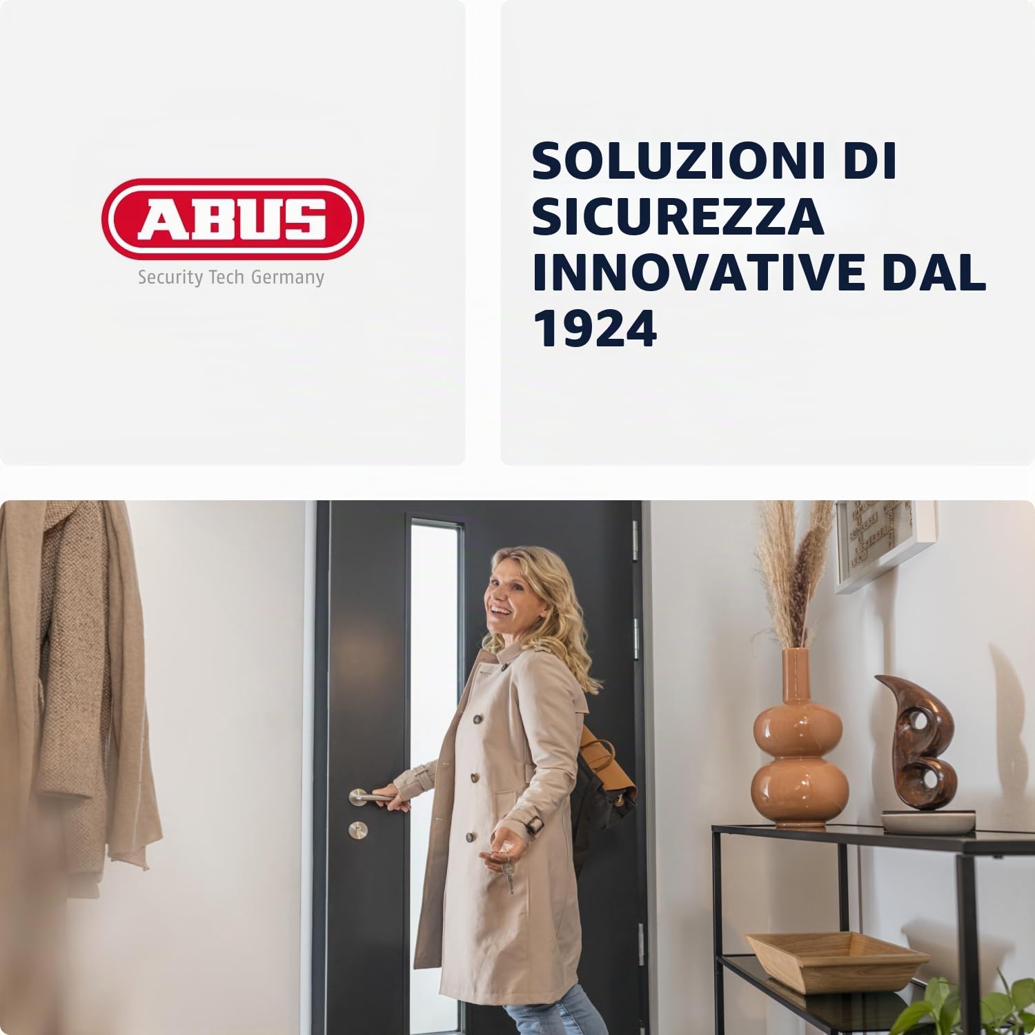 ABUS Cassaforte per Chiavi 729 da Incasso a Parete - Argento | Alloggiamento cilindro in ottone cromato, protezione anti-foratura, diametro installazione 43,5 mm, lunghezza base 120 mm