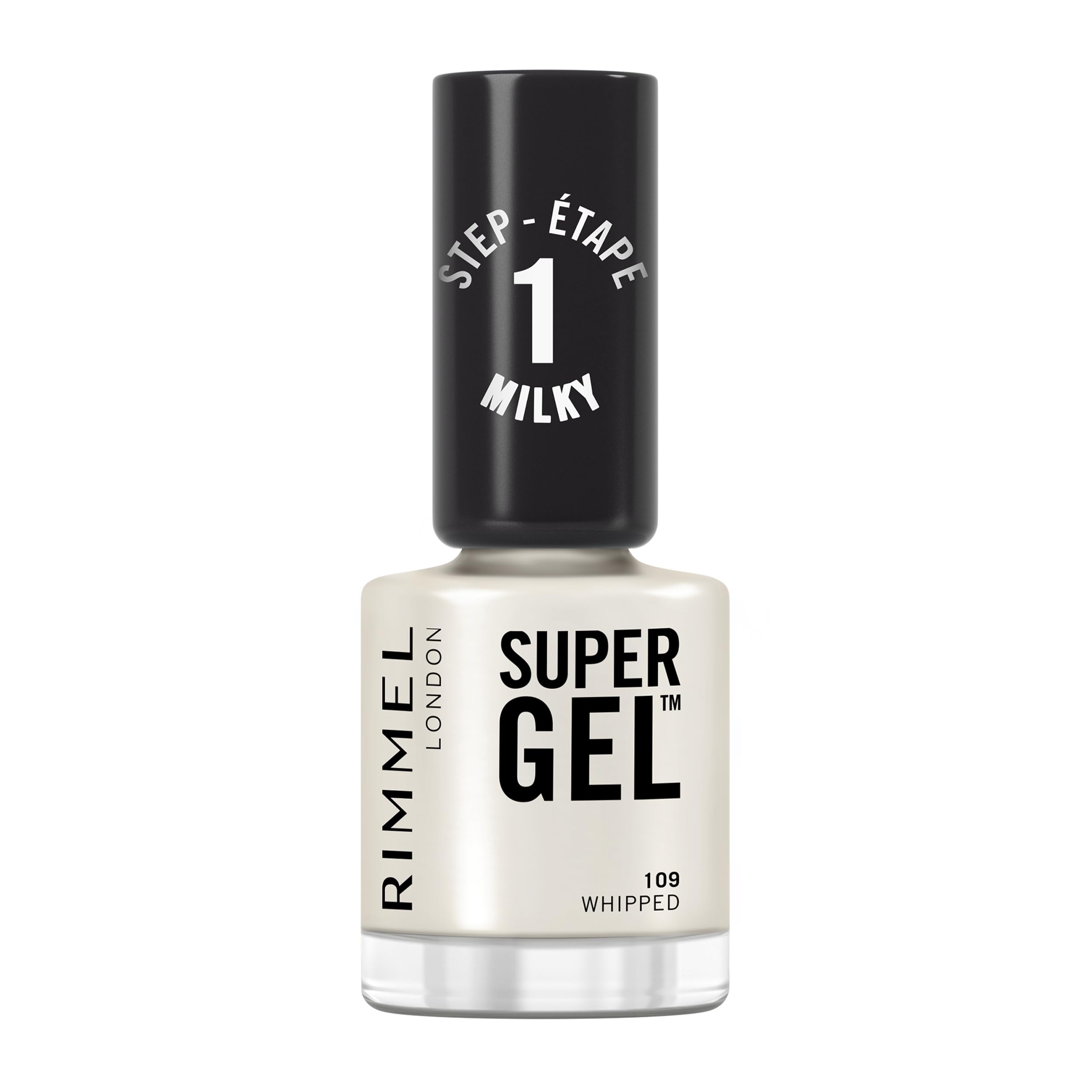 Rimmel Super Gel, 109 Whipped, Long-Lasting Nail Polish, Glazed Finish, Easy Application, Gel-like Manicure, Chip Resistant, Clean Formula, 12ml