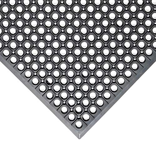Deflecto General Purpose/Utility Floor Mat, Anti-Fatigue, Recycled Materials, 1/2", Rectangle, Beveled Edge, 36" X 60", Black (Fmrgp3660Bk) #TOP1