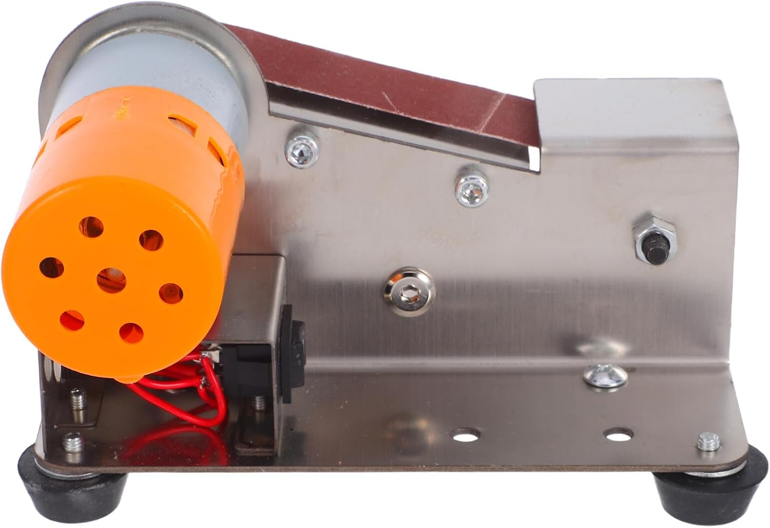 Tofficu Portable Mini Belt Sander Grinder Polisher Multipurpose Electric Tool Sharpening Belt Sander for DIY Woodworking Metalworking Jewelry Polishing and Polishing Wheels Ac110v