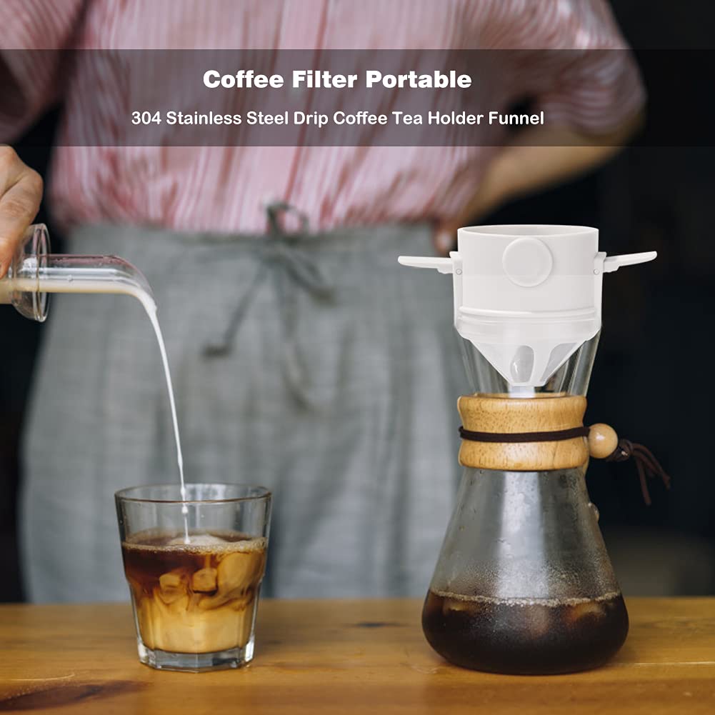 Filtro Da Caffè Portatile Pieghevole In Acciaio Inox – Senza Carta, Riutilizzabile Per Tazze E Tazze Grandi - 2