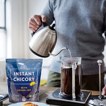 CHICORAYA Instant Chicory Coffee - Best for Decaf and Diet - Keto & Vegan Beverage Blend - Coffeine-Free Cofee Substitute Alternative - Roasted Root Powder, No Sugar (Dandelion, 14.1 oz)
