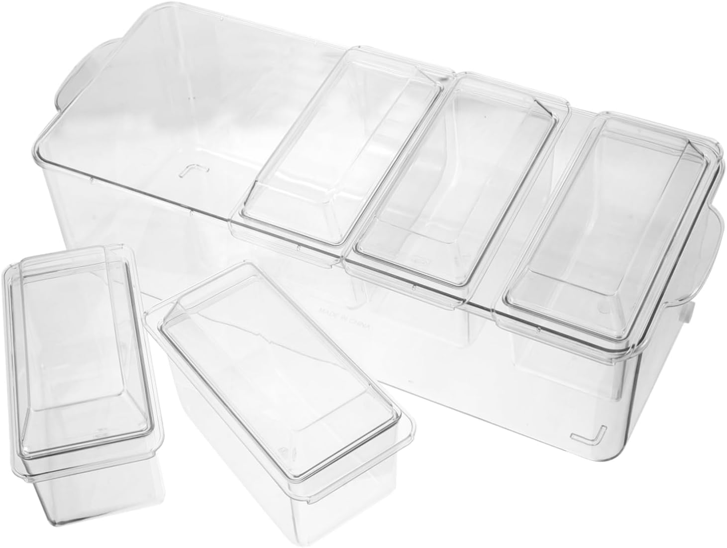 1set Chilled Multi-compartment Food Server Lid Removable Sections for Salad Fruit and Appetizers for Outdoor Parties and Picnics Food-grade Plastic Storage Container