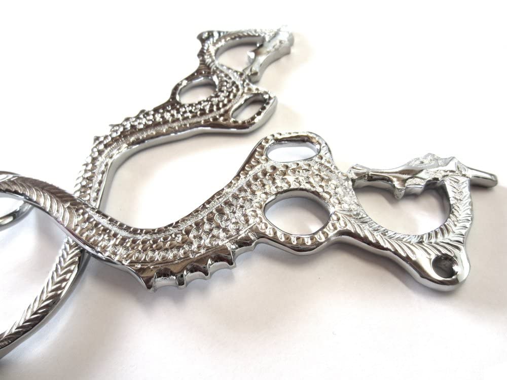 Hackamore Dragon Gold oder silberfarben - 1 Paar Schenkel verziert Farbe Silber